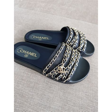 chanel chain slides for sale|chanel slides 2021.